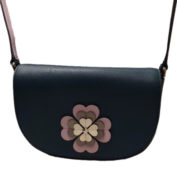 KATE SPADE REILEY WITH SPADE APPLIQUE CROSS BODY NAVY MINI BAG - Picture 1 of 6